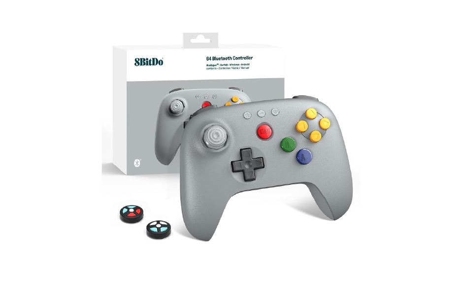 8Bitdo 64 Bluetooth Controller - Gray (PC/Mobile/Switch/Steam Deck)